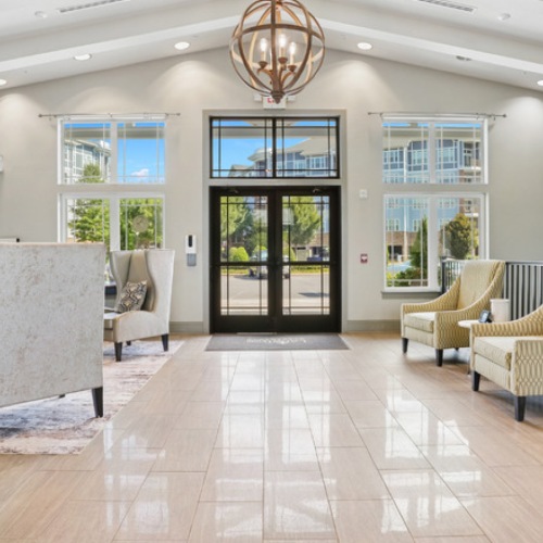The essence of exceptional living Large open clubroom with seating